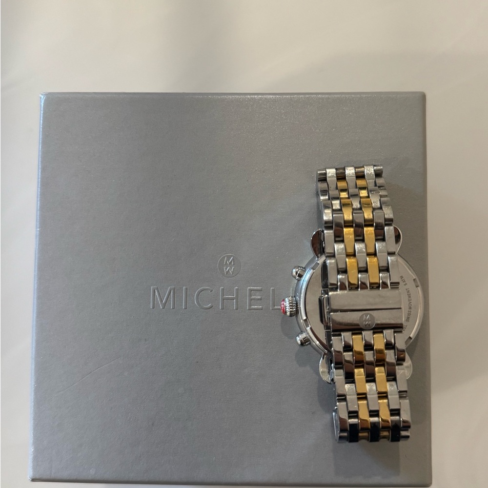 Michele Gold and Silver Chronograph Watch - Picture 4 of 5